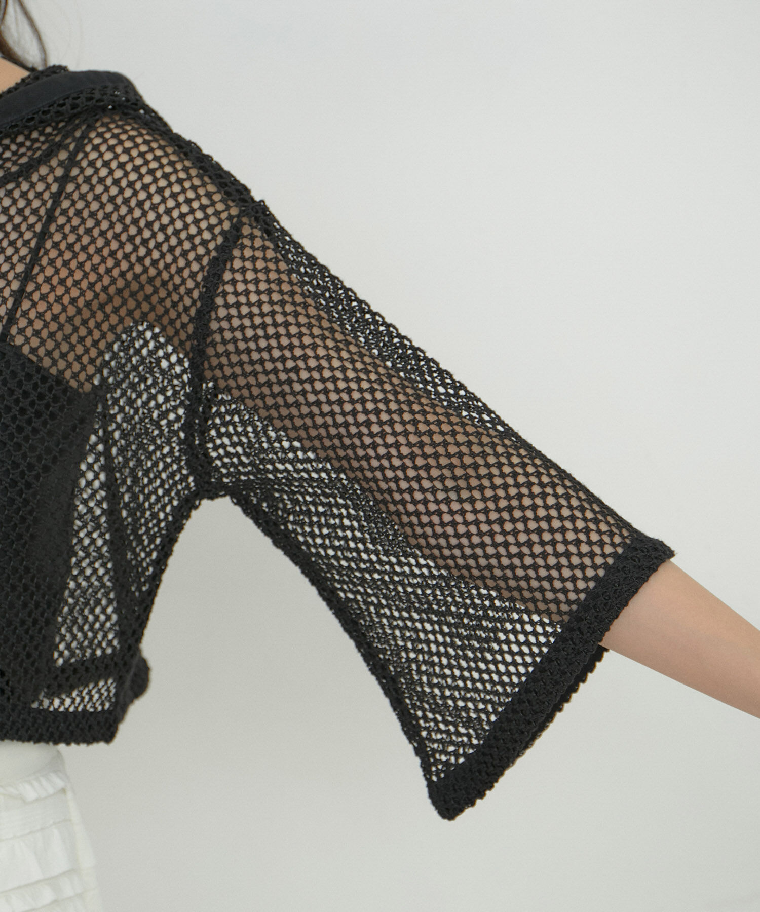 VIS「【洗える】メッシュフーテッドカーディガン」|カーディガン|