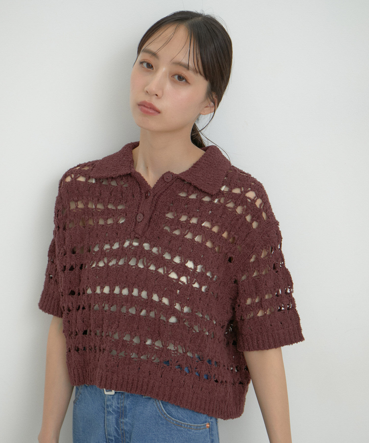 VIS「ファンシーヤーンニットポロ」|その他|