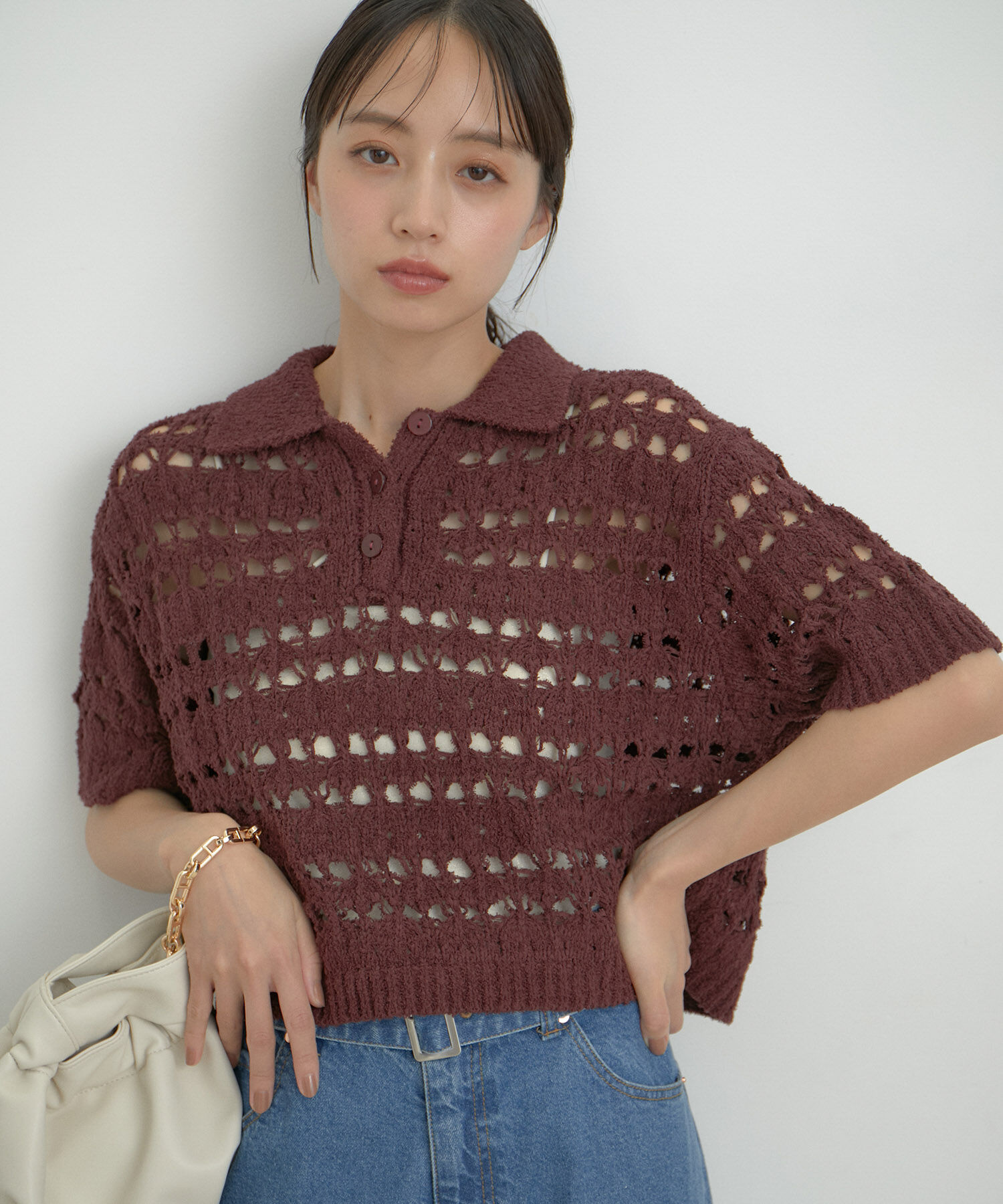 VIS「ファンシーヤーンニットポロ」|その他|