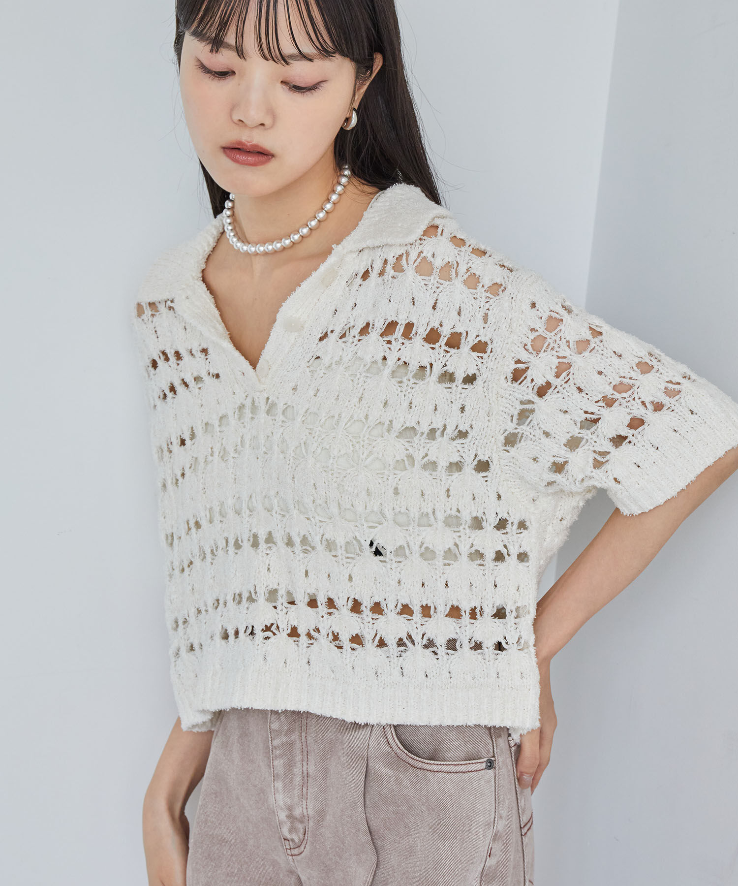 VIS「ファンシーヤーンニットポロ」|その他|