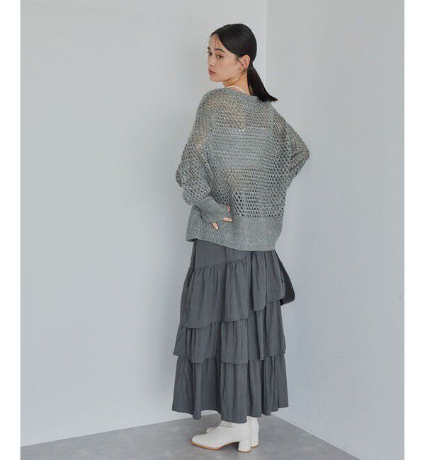 VIS「モヘアライクメッシュスパンコールニットプルオーバー」|ニット・セーター|
