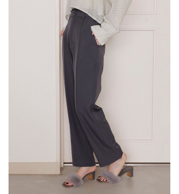 VIS「リラックスピンタックスラックス」|スラックス|チャコール