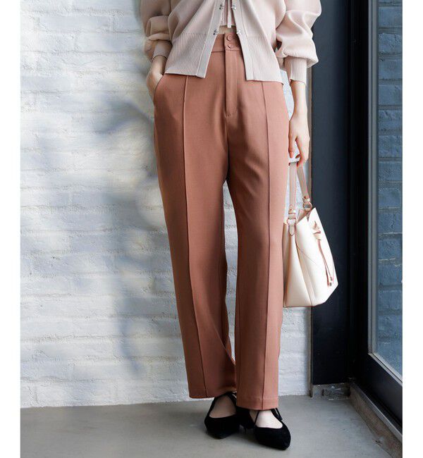 VIS「リラックスピンタックスラックス」|スラックス|キャメル