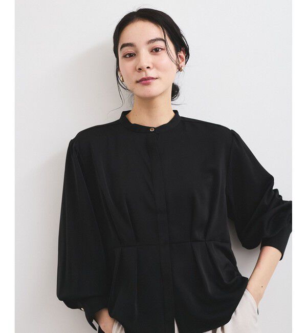 VIS「【洗える】ウエストタックブラウス」|シャツ・ブラウス|