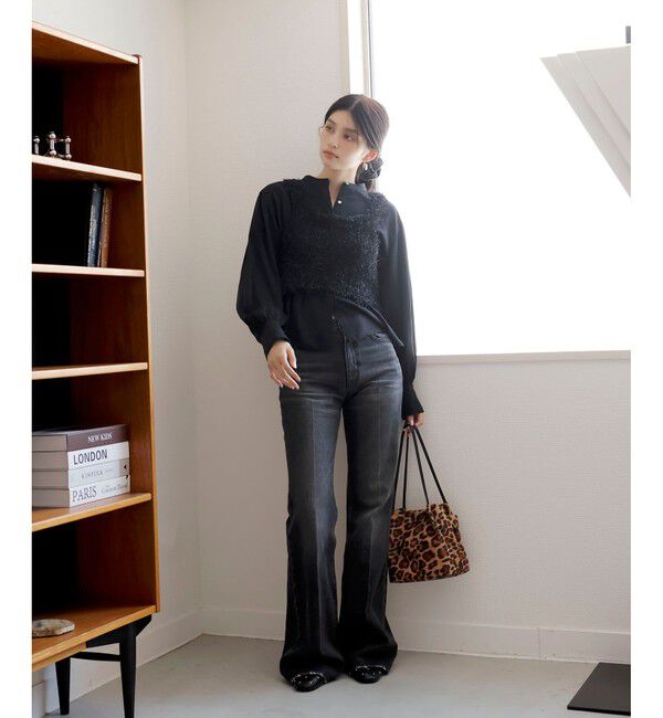 VIS「【洗える】ウエストタックブラウス」|シャツ・ブラウス|