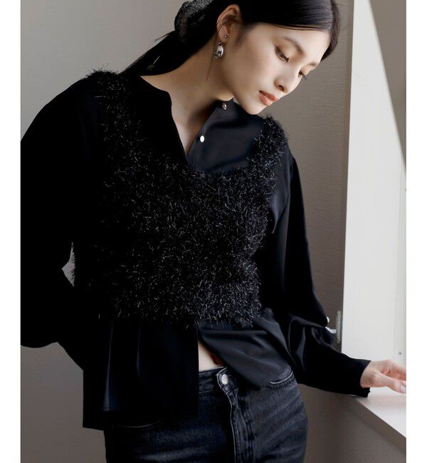 VIS「【洗える】ウエストタックブラウス」|シャツ・ブラウス|