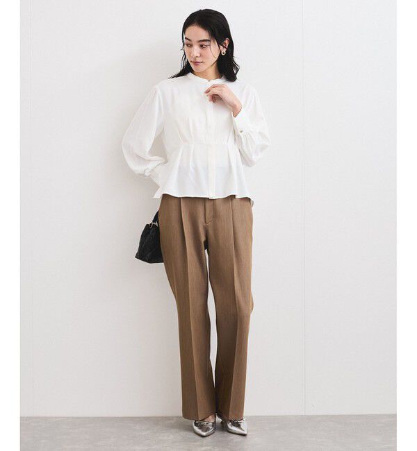 VIS「【洗える】ウエストタックブラウス」|シャツ・ブラウス|