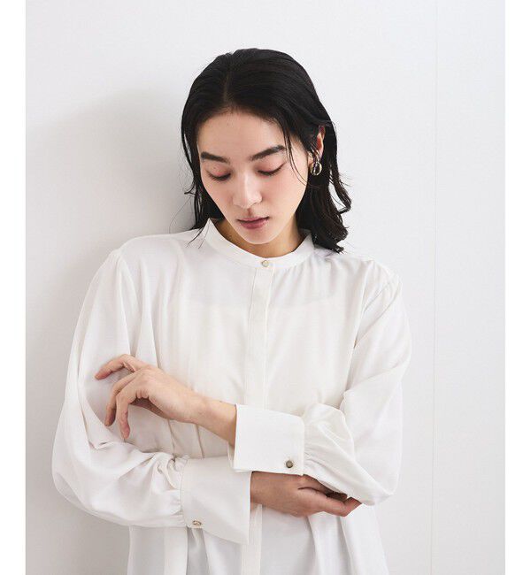 VIS「【洗える】ウエストタックブラウス」|シャツ・ブラウス|
