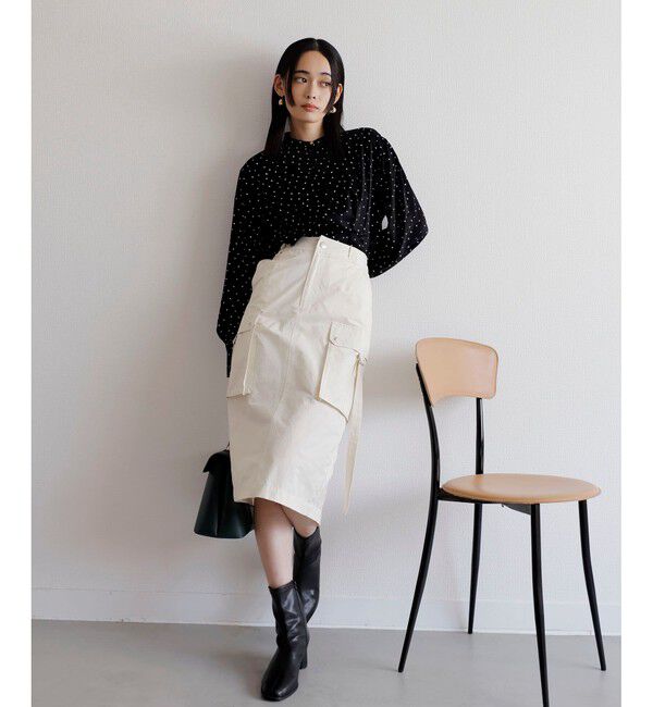 VIS「【洗える】ウエストタックブラウス」|シャツ・ブラウス|