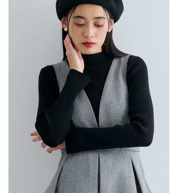 VIS「【新色追加】リブニットプチハイネックプルオーバー【低身長向けサイズ有】」|ニット・セーター|クロメイン
