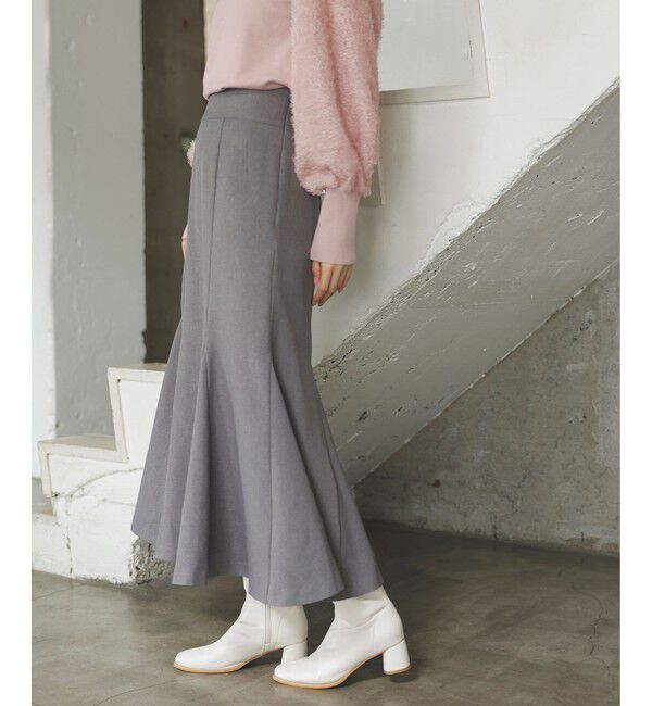 VIS「美easyウーリッシュバックレースアップマーメイドSK」|スカート|グレー(07)