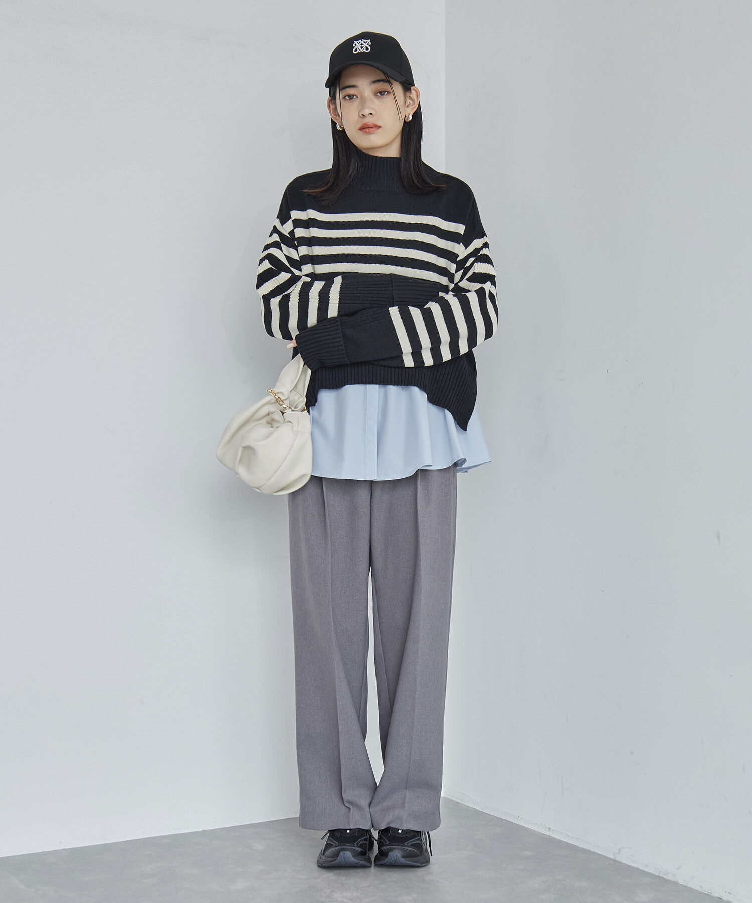 VIS「【アンチピリング/洗える】サイドスリットニットプルオーバー【WEB限定カラー】」|ニット・セーター|