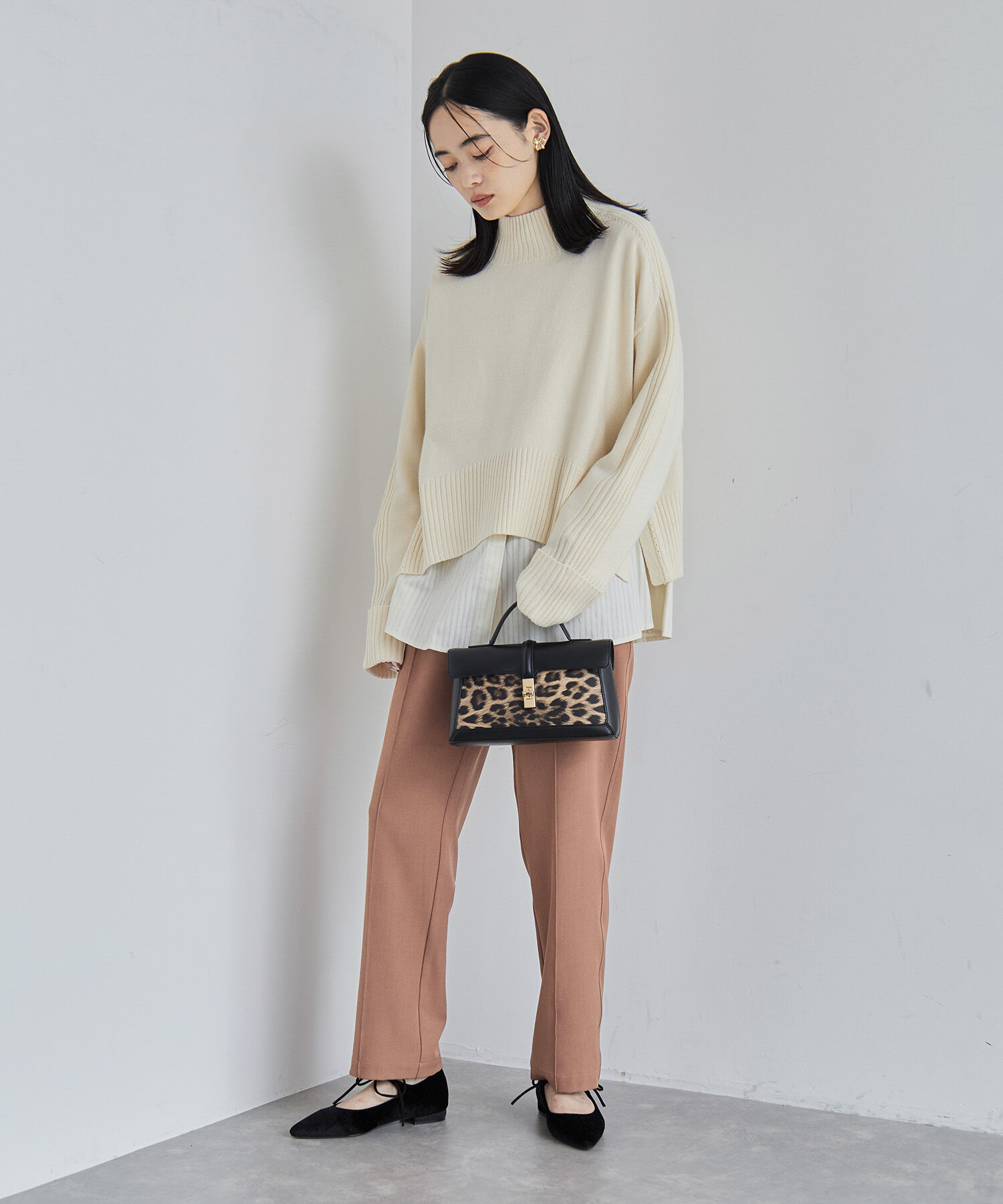 VIS「【アンチピリング/洗える】サイドスリットニットプルオーバー【WEB限定カラー】」|ニット・セーター|