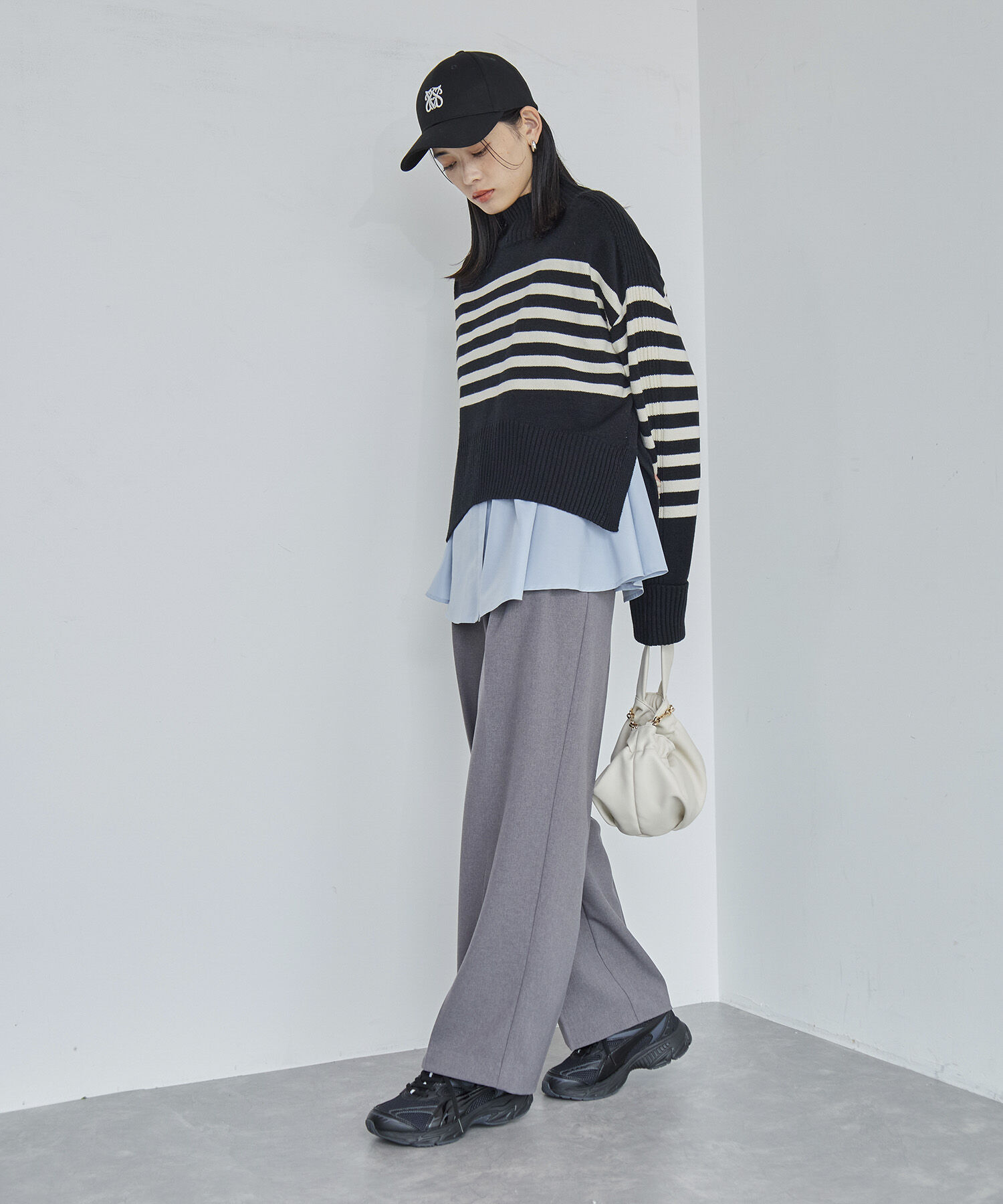 VIS「【アンチピリング/洗える】サイドスリットニットプルオーバー【WEB限定カラー】」|ニット・セーター|