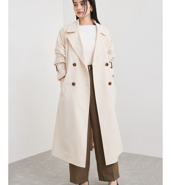 VIS「【定番人気】【撥水/UVケア】後ろタックトレンチコート スプリングコート」|トレンチコート|