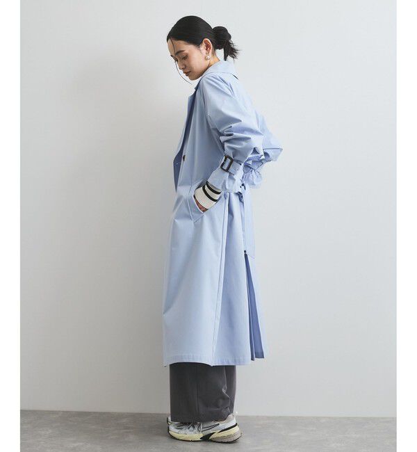 VIS「【定番人気】【撥水/UVケア】後ろタックトレンチコート スプリングコート」|トレンチコート|