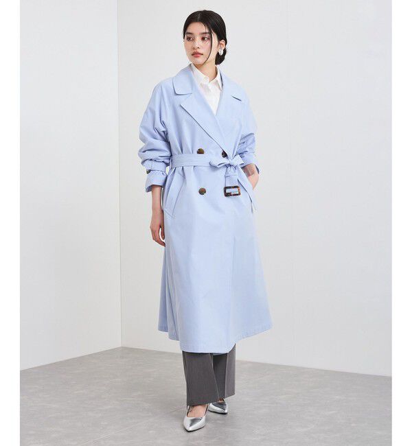 VIS「【定番人気】【撥水/UVケア】後ろタックトレンチコート スプリングコート」|トレンチコート|