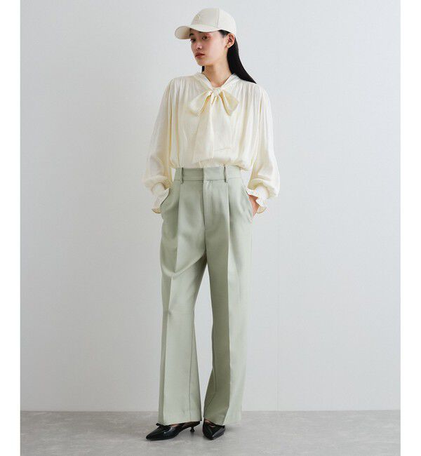 VIS「【前後2WAY】割繊ボウタイブラウス【洗える】」|シャツ・ブラウス|