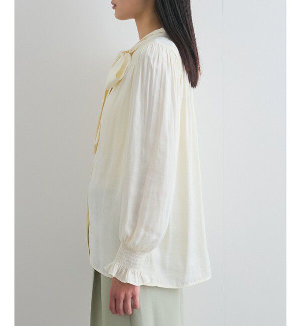 VIS「【前後2WAY】割繊ボウタイブラウス【洗える】」|シャツ・ブラウス|