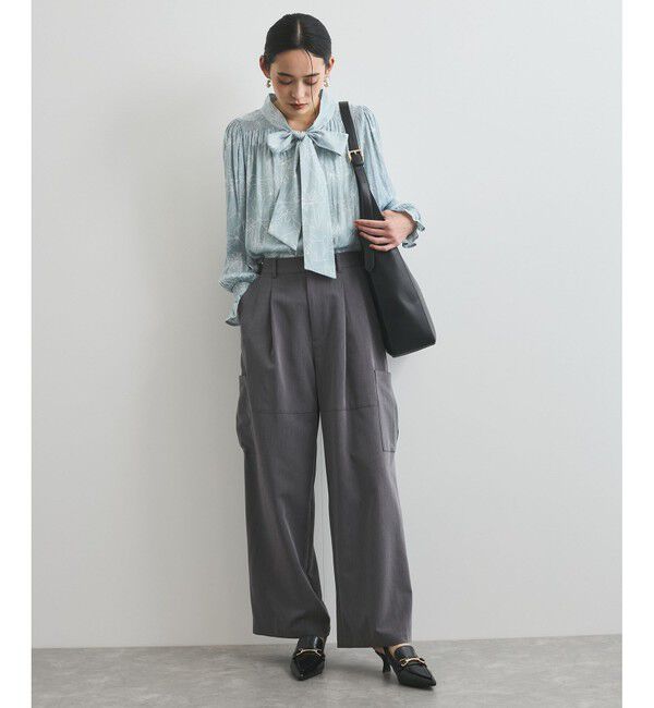 VIS「【前後2WAY】割繊ボウタイブラウス【洗える】」|シャツ・ブラウス|