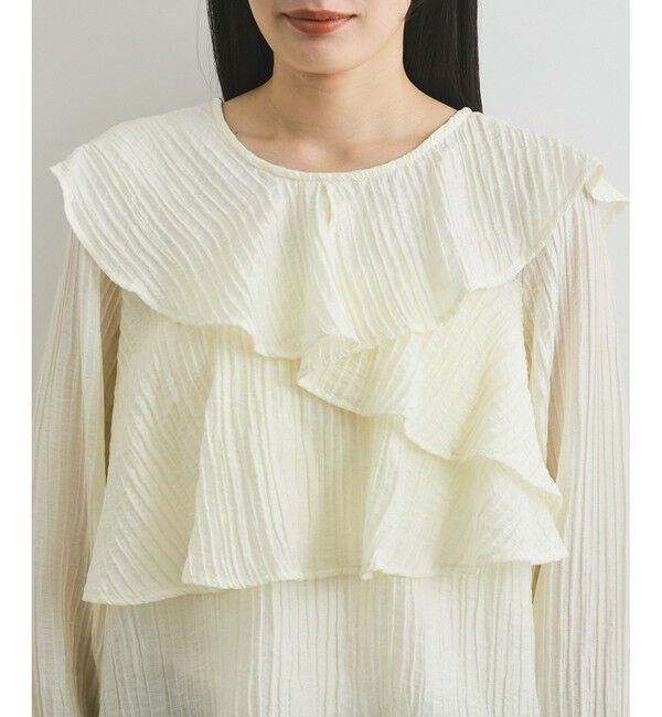 VIS「【洗える】ラッフルカラーブラウス」|シャツ・ブラウス|