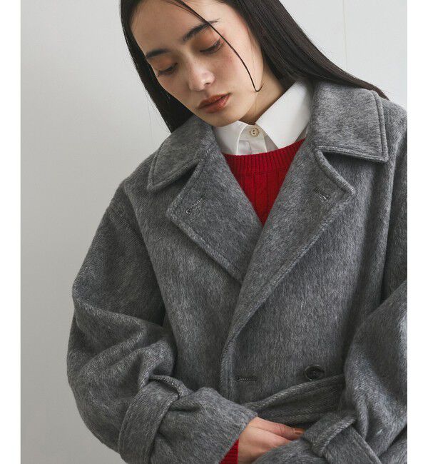 VIS「【2WAY】シャギーロングコート」|ステンカラーコート|