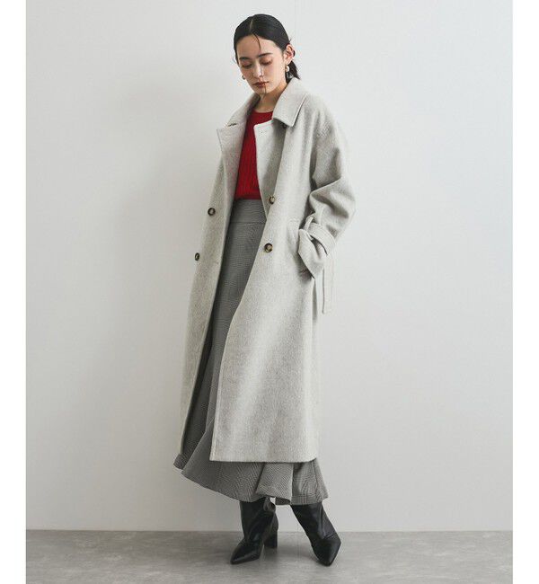 VIS「【2WAY】シャギーロングコート」|ステンカラーコート|