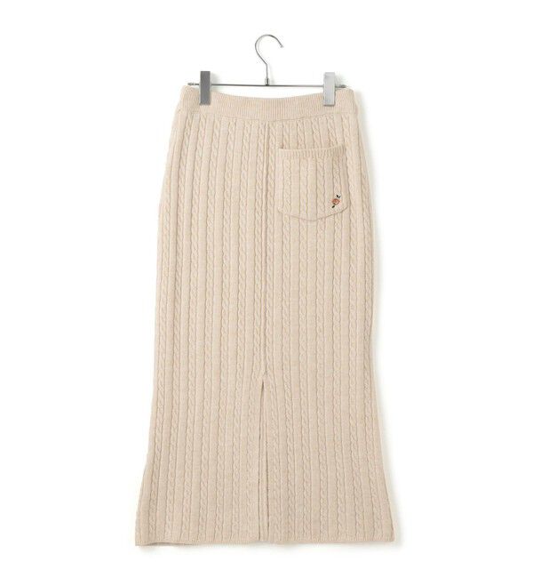 VIS「【DILIGENCE PARLOUR】VIS別注モデルローズ刺繍ポロケーブルニットスカート【セットアップ対応】」|スカート|