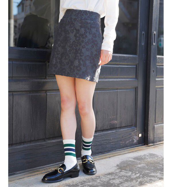 VIS「フラワージャガードタイトミニスカート」|スカート|