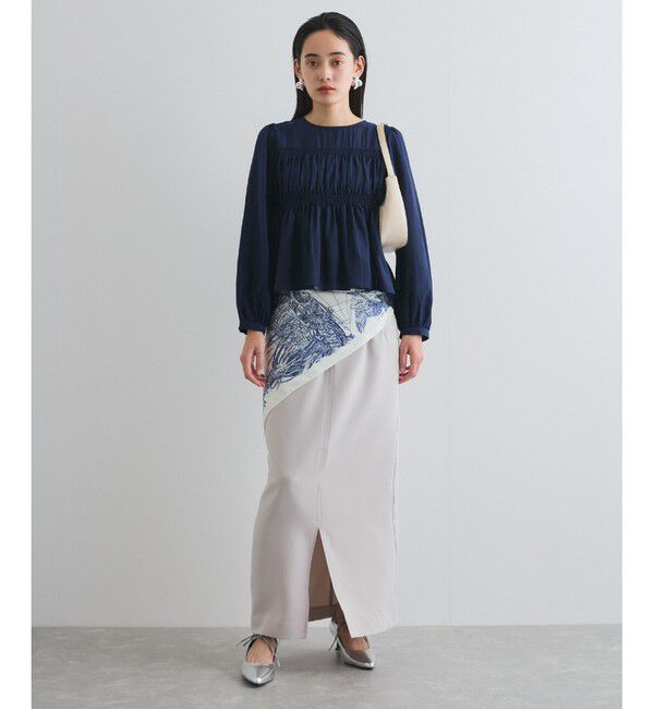 VIS「【洗える】シャーリングブラウス」|シャツ・ブラウス|