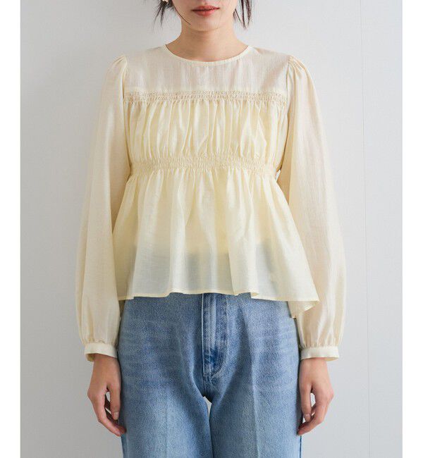 VIS「【洗える】シャーリングブラウス」|シャツ・ブラウス|