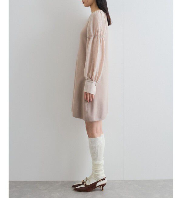 VIS「【洗える】ニットドッキングAラインミニワンピース」|ワンピース|