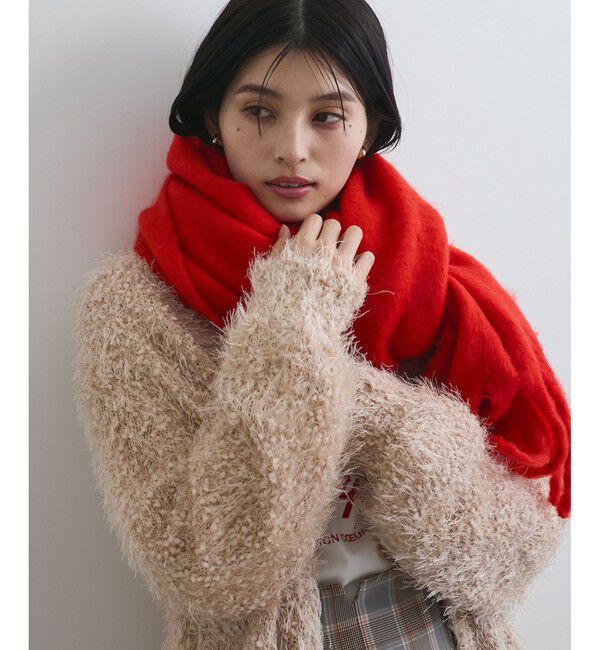 VIS「ふっくら柔らか無地フリンジストール」|ストール|