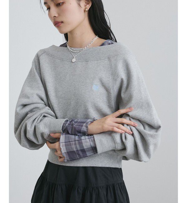 VIS「【2WAY】ワンオフショルダー胸刺繍スウェットプルオーバー」|スウェット・ジャージ|ライトグレー