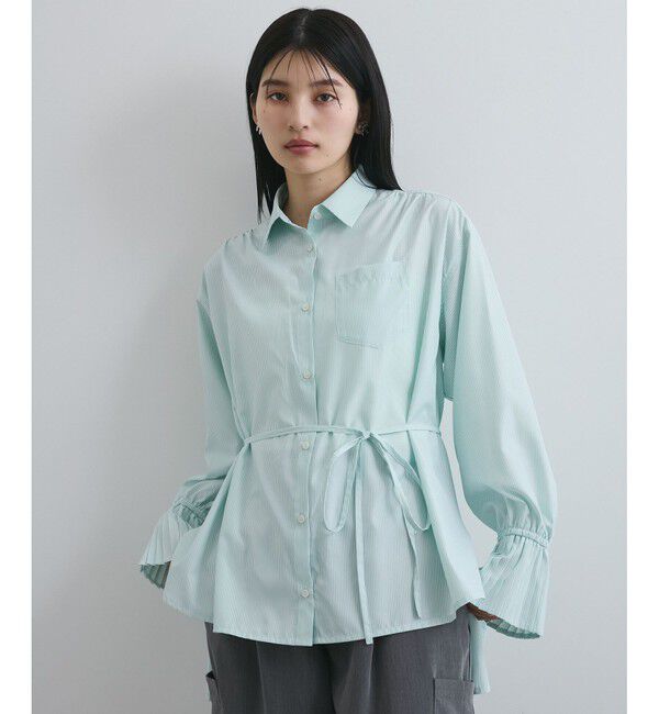VIS「【洗える】プリーツスリーブフレアーシャツ」|シャツ・ブラウス|