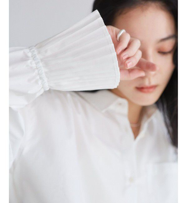 VIS「【洗える】プリーツスリーブフレアーシャツ」|シャツ・ブラウス|