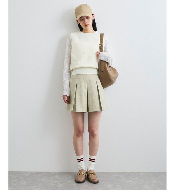 VIS「フラワーモチーフニットベスト」|ベスト・ジレ|