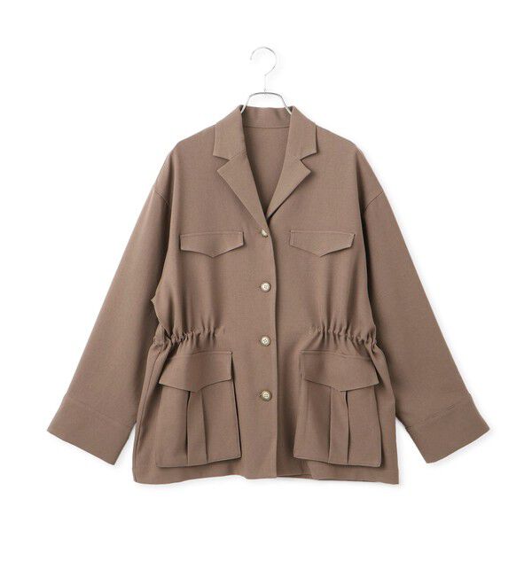 VIS「【防シワ】リネンライクミリタリーシャツジャケット」|ミリタリージャケット|