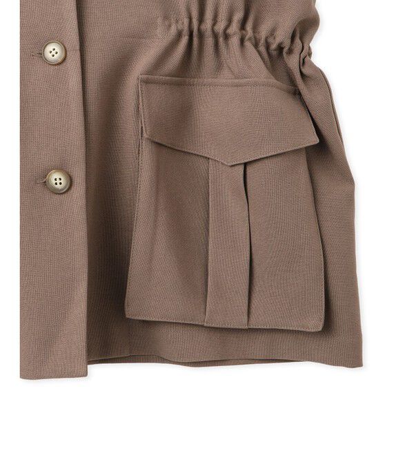 VIS「【防シワ】リネンライクミリタリーシャツジャケット」|ミリタリージャケット|