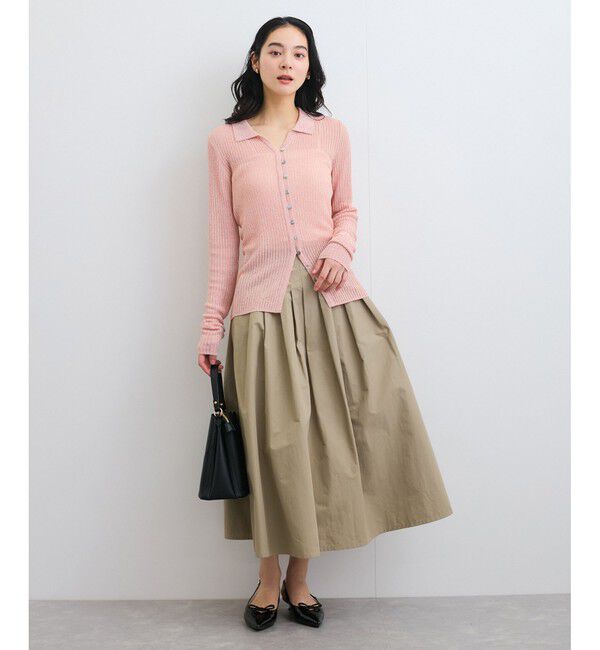 VIS「シアーポロ襟リブカーディガン」|カーディガン|