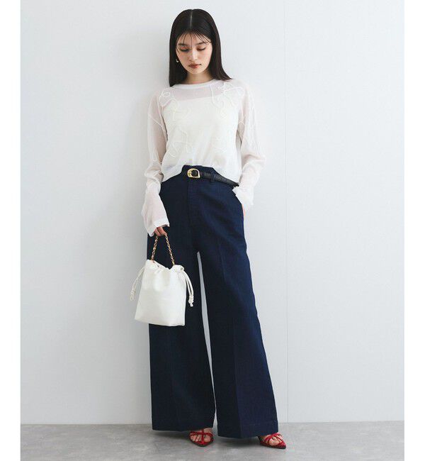 VIS「コード刺繍シアーニット」|ニット・セーター|