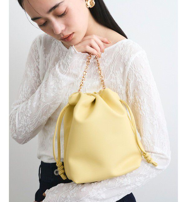 VIS「チェーンハンドル2WAY巾着バッグ」|ハンドバッグ|