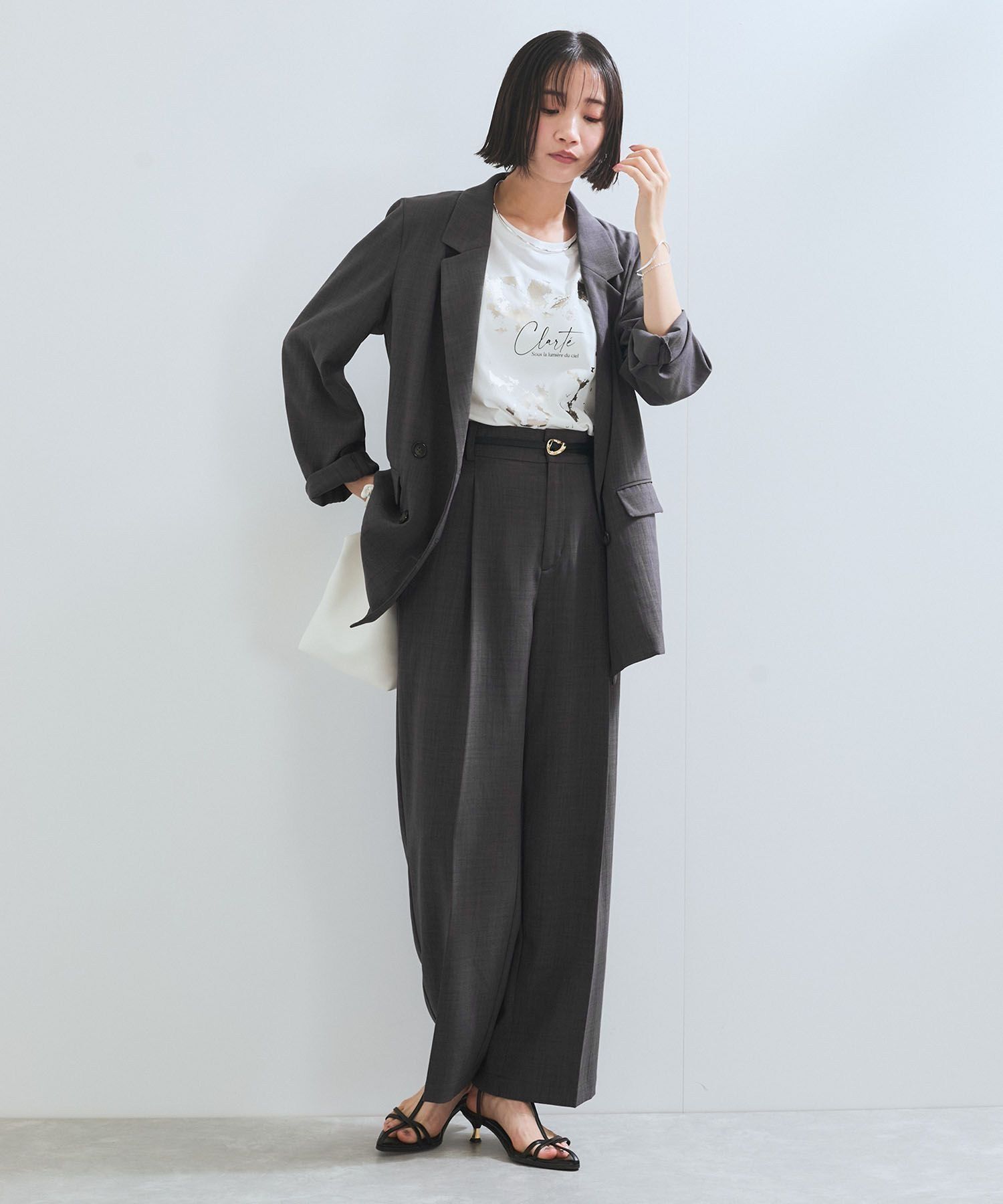 VIS「【美easy】リネンライクリラックスジャケット【接触冷感/洗える】【セットアップ対応】」|テーラードジャケット|