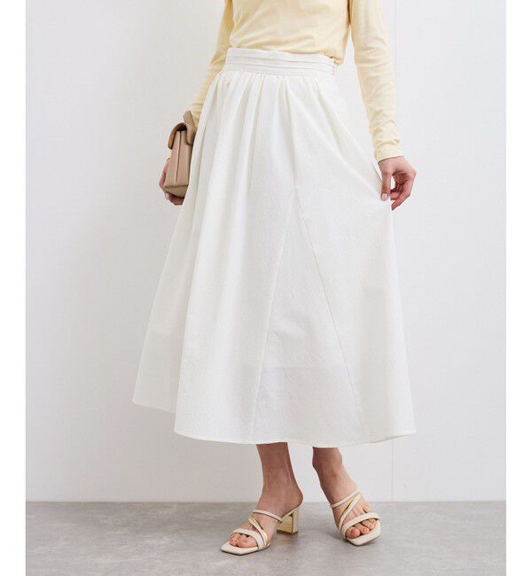 VIS「【洗える】サッカータックフレアースカート」|スカート|オフサブ