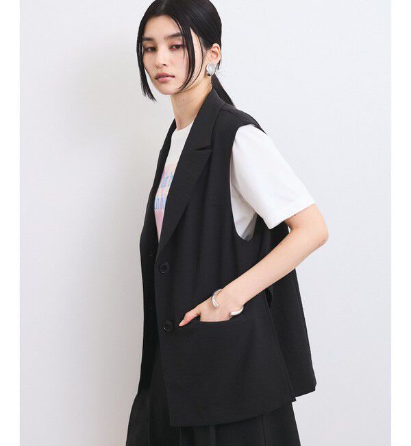 VIS「【セットアップ対応】サイド深スリットジレベスト」|ベスト・ジレ|