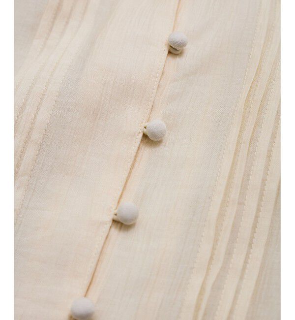 VIS「【洗える】ピンタックスタンドカラーフリルブラウス」|シャツ・ブラウス|