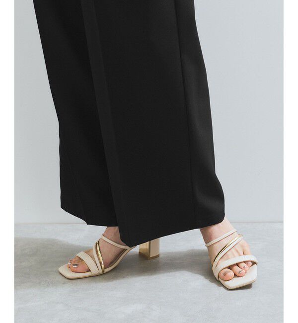 VIS「【新色追加】【防シワ/接触冷感】ベルトディテールタックワイドスラックスパンツ」|スラックス|