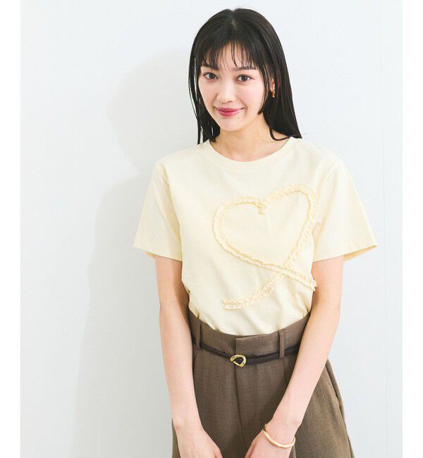 VIS「フリルテープ刺繍アソートTシャツ」|Tシャツ・カットソー|