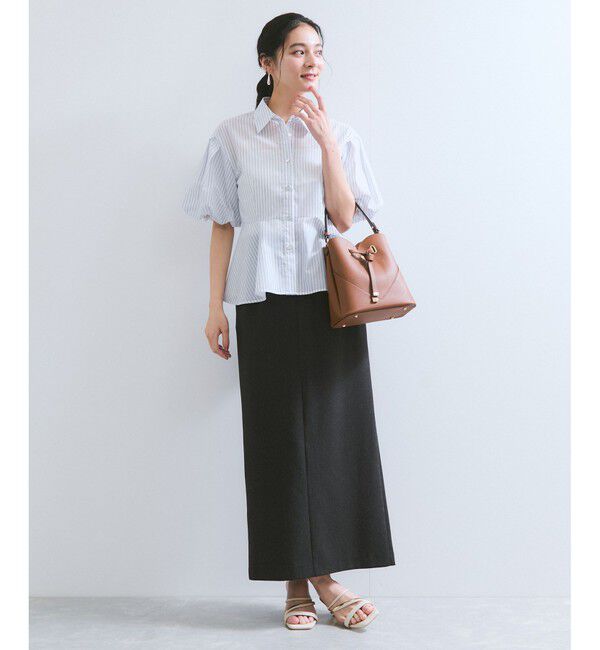 VIS「バルーンスリーブペプラムシャツ/通勤対応」|シャツ・ブラウス|