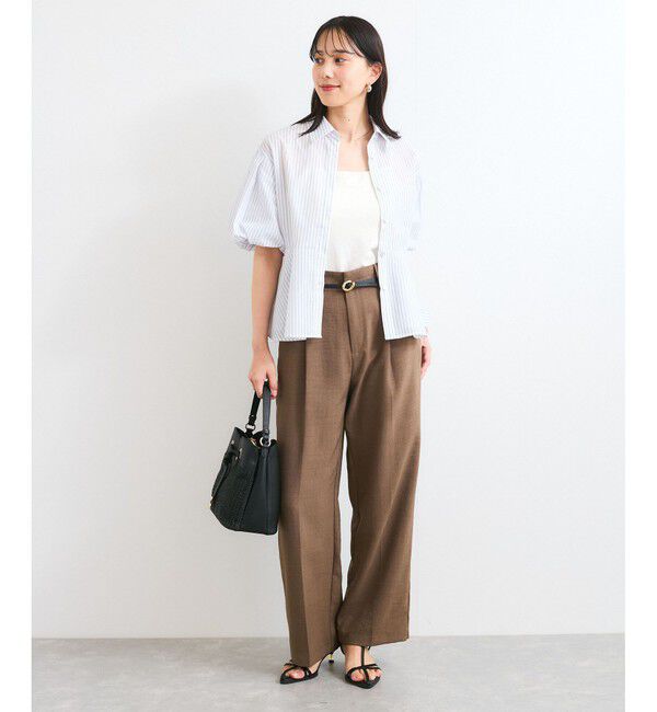 VIS「バルーンスリーブペプラムシャツ/通勤対応」|シャツ・ブラウス|